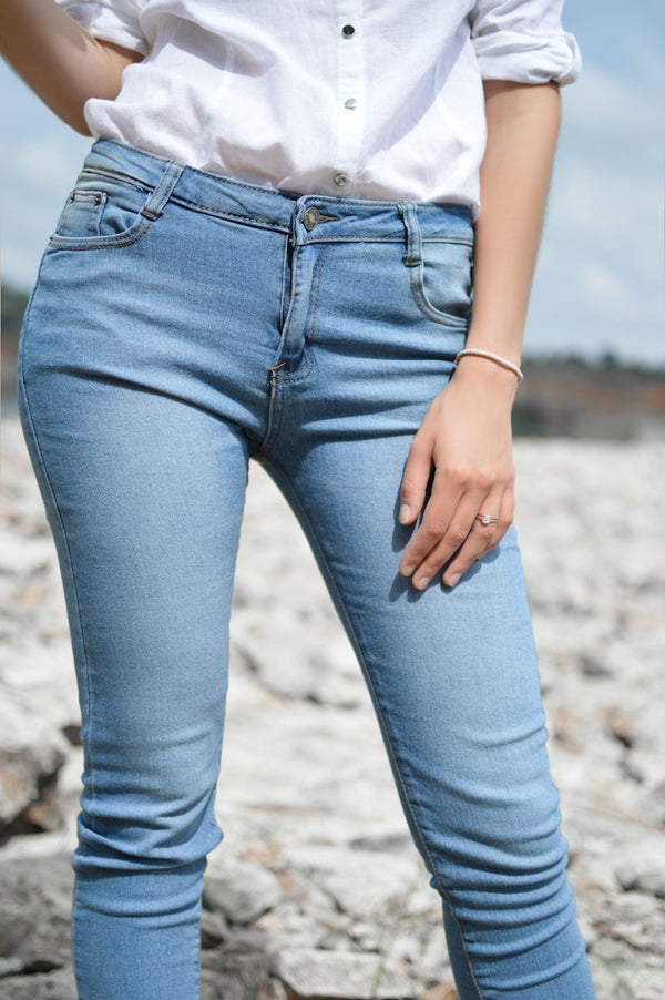 Women's High Waist Skinny Jeans - Black
